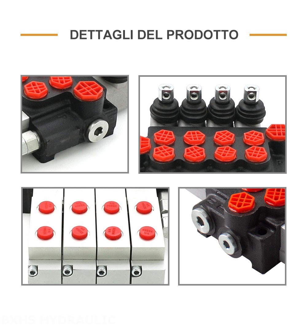 P40 Idraulico e manuale 4 Spool Valvola direzionale monoblocco